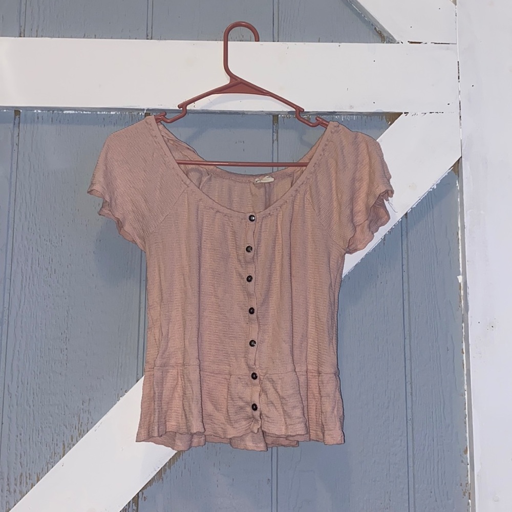 American Eagle button down peasant top